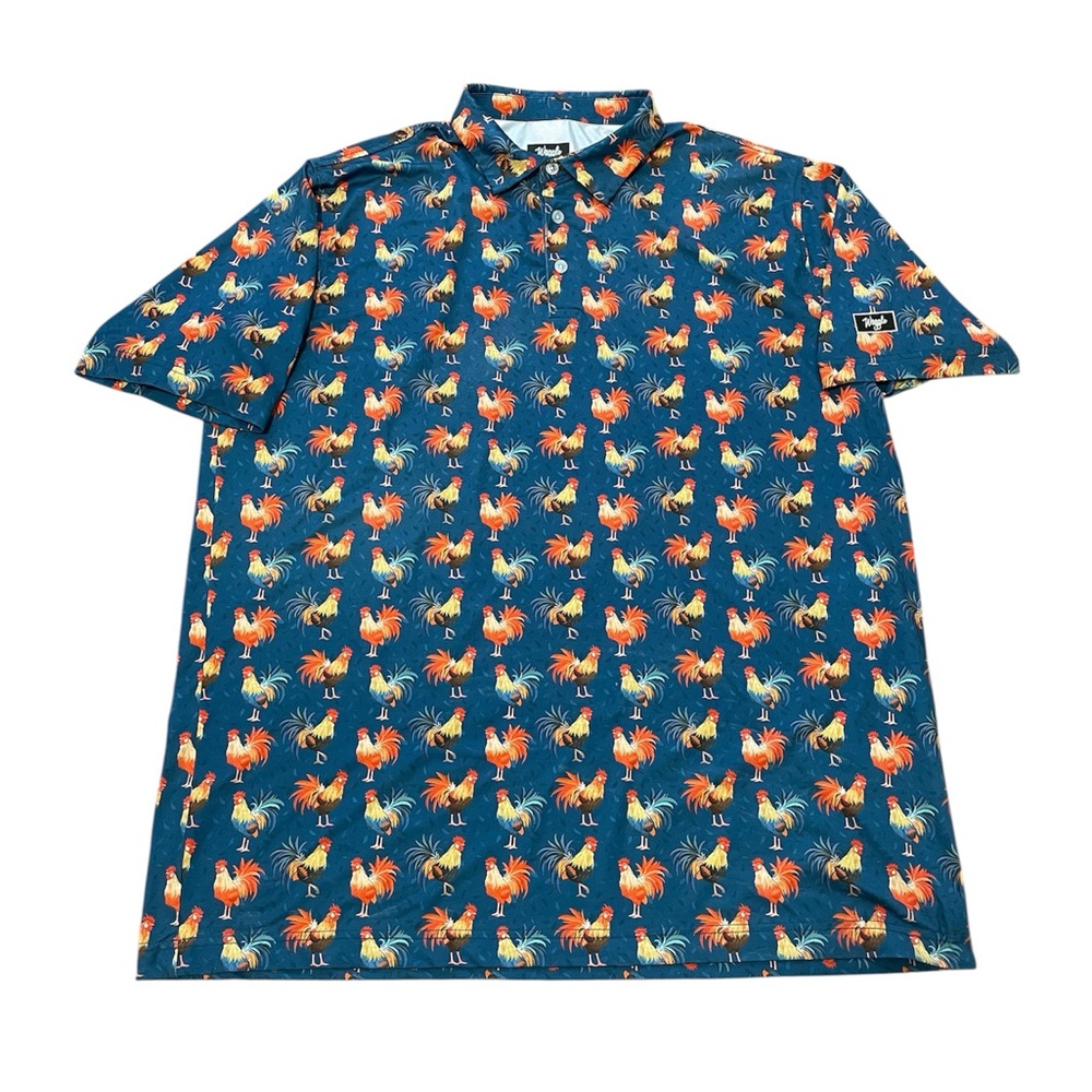 Waggle Rooster Print Polo